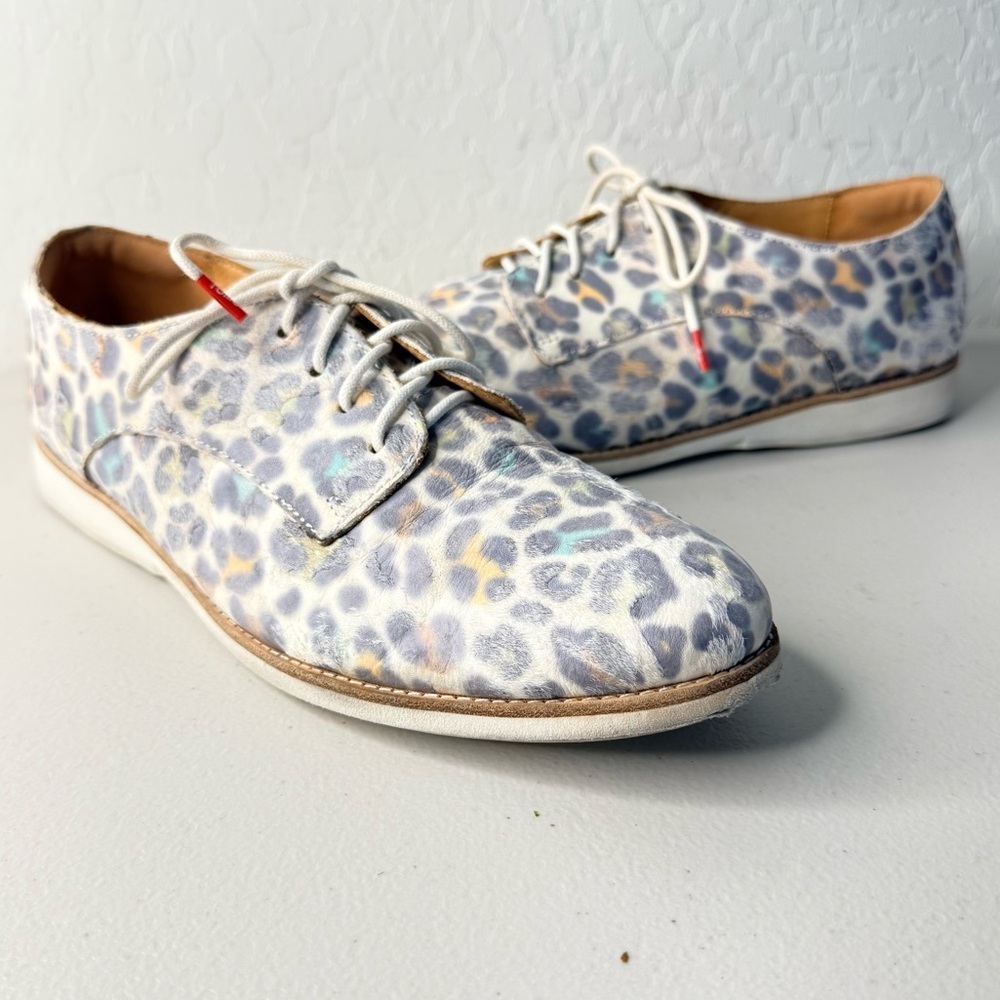Rollie Women's Lightweight Derby Lace-up Flat Oxfords Rainbow Leopard EU41 US10